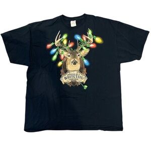Dec.25 2XL Dreaming Of A Whitetail Christmas Black Shortsleeve T-Shirt